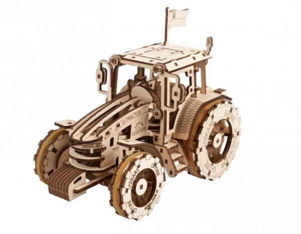 Drewniany model traktora do składania