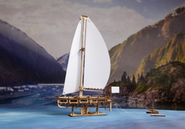 Piękny Jacht Oceaniczny Drewniany model do składania